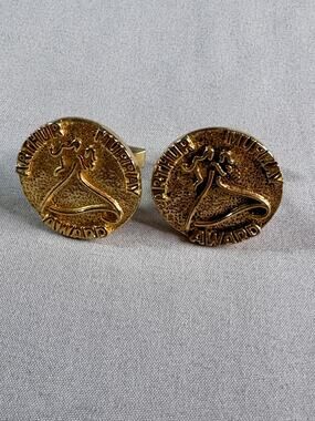 Vintage Swank Arthur Murray Dance Award Gold Tone Cufflinks Ballroom Dancing